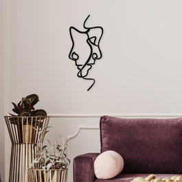 Wallity Accesorio decorativo de pared de metal Negro 40 x 73 cm